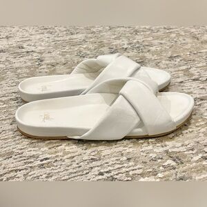 Beek Tesia Fernbird Slide Sandals White Leather Womens Size 11